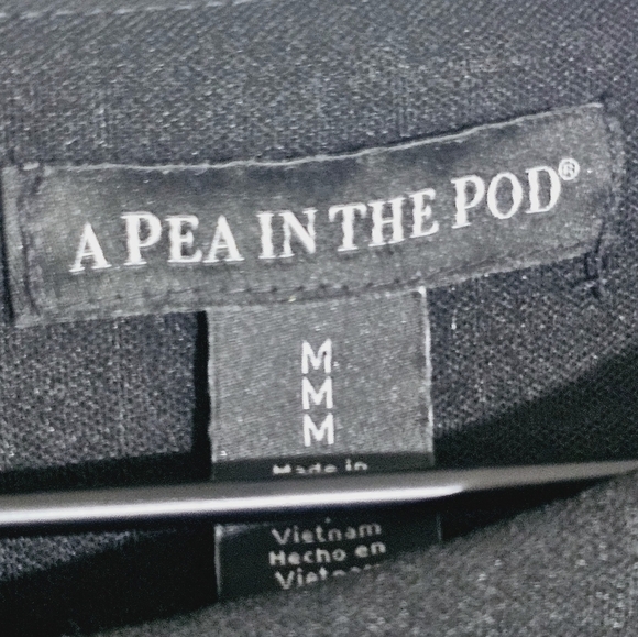 A Pea In The Pod Black Textured Pencil Maternity Black Dress Women Size M - Picture 3 of 6